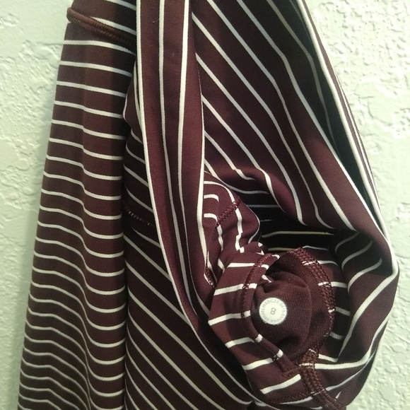 Lululemon Wunder under HR crop Leggings size 8 Adobe stripe parallel LIKE NEW ! - Picture 8 of 9